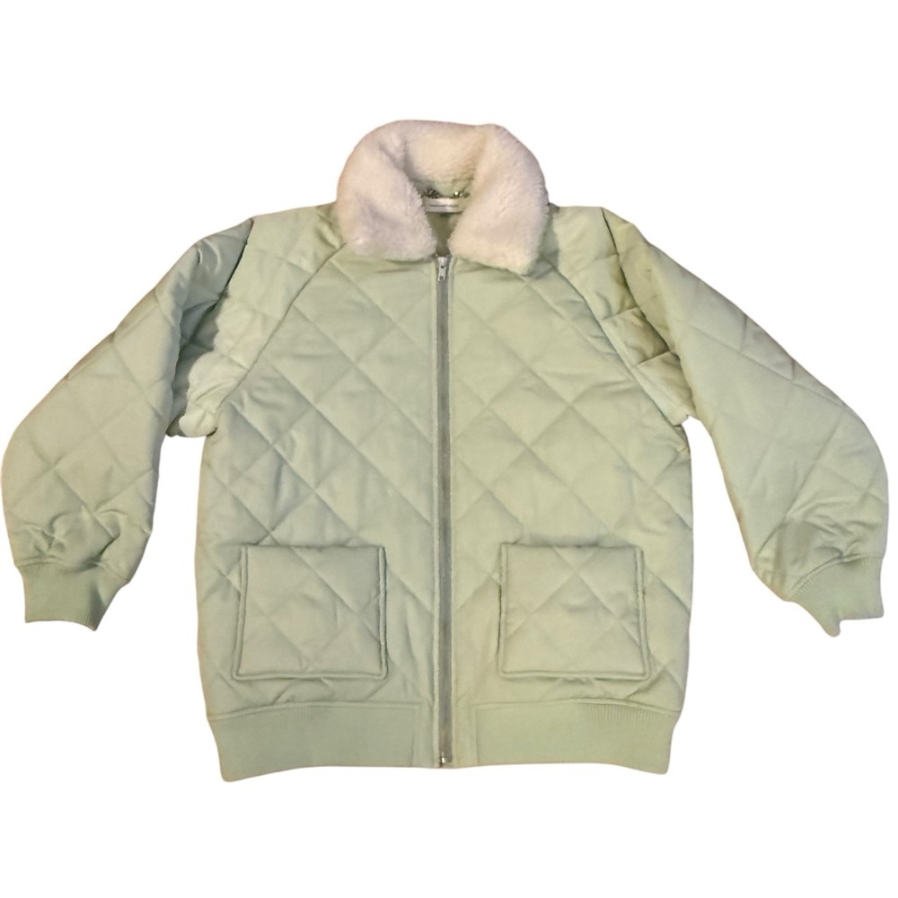 Lovers and Friends X Rachel Evie Quilted Jacket in Sage Green Size Large